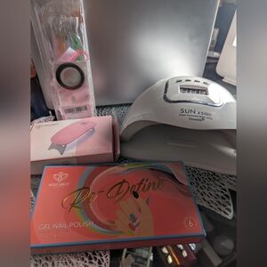 UV LED Nail Lamp, With 6 Gel Polishes, A Mini Lamp And Nail Art Tools